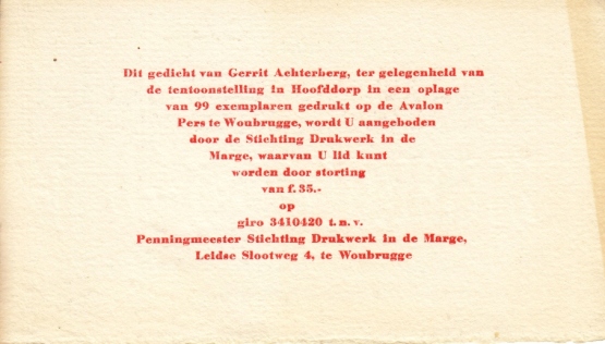 ACHTERBERG, Gerrit - Welkom.