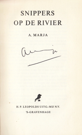 MARJA, A. - Snippers op de rivier. (Gesigneerd).