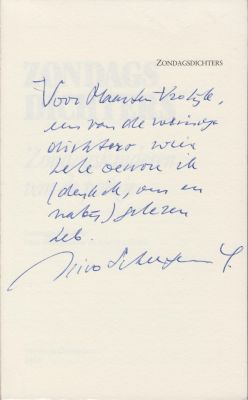 SCHEEPMAKER, Nico, en Aart van ZOEST (samenst. en inl.) - Zondagsdichters. Zondagskinderen in de pozie. (Met handgeschreven opdracht van de schrijver).