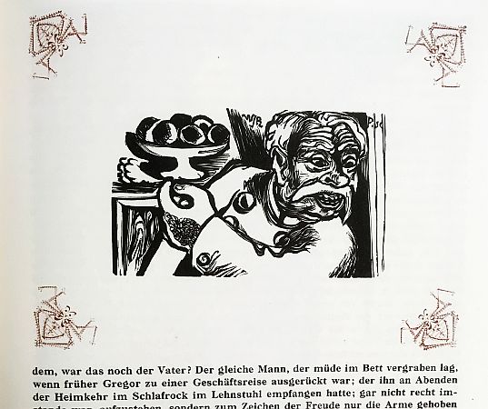 KAFKA, Franz - Die Verwandlung. (Houtsneden, tekeningen en bandontwerp van W.J. Rozendaal).