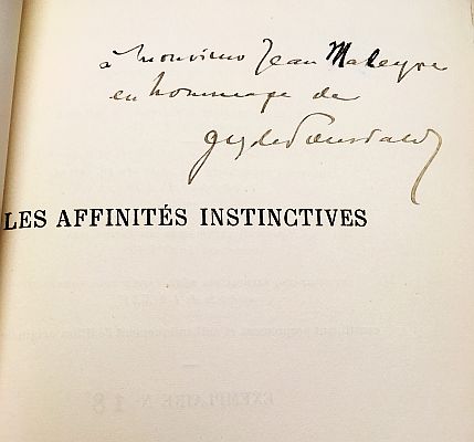 POURTALS, Guy de - Les affinits instinctives.
