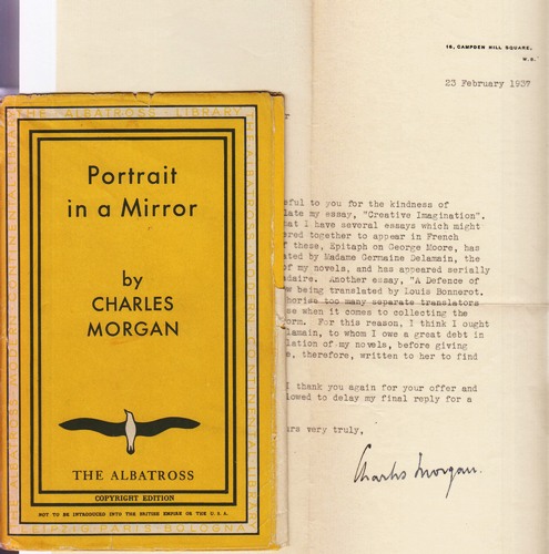 MORGAN, Charles - Typed Letter Signed, dated '23 February 1937' to a French woman who wants to translate one of Morgan's essays.