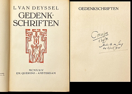 DEYSSEL, Lodewijk van - Gedenkschriften.