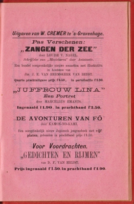 SERVAAS VAN ROIJEN, A.J. (red.) - Haagsch Jaarboekje voor 1889. (1e jaargang).
