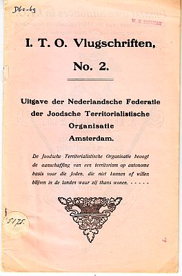 JOODSE EMIGRATIE - I.T.O. Vlugschriften No. 2.