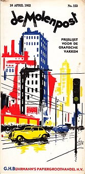 BHRMANN - De Molenpost. Prijslijst voor grafische vakken. No. 153. 10 april 1952.
