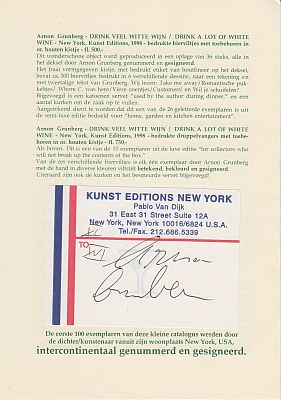 GRUNBERG, Arnon - Kleine expositie van fraai gedrukt werk van Arnon Grunberg. (Romeins genummerd en gesigneerd).