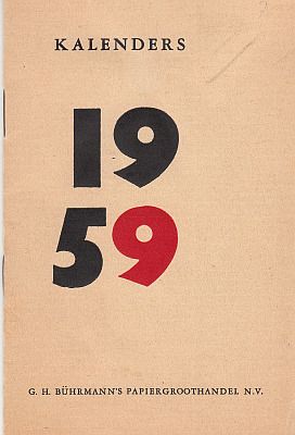 BHRMANN - Kalenders 1959. De GHB kalendertentoonstellingen staan weer voor de deur.