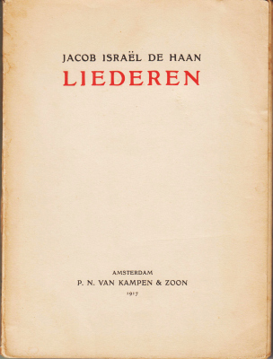 HAAN, Jacob Isral de - Liederen.