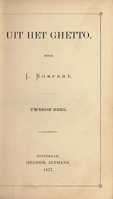 KOMPERT, Leopold - Uit het ghetto. Deel 2. 