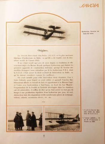 ANNUNZIO, Gabriele d' - Hydravions Savoia - Aeroplanes Savoia. (Met los inliggende persfoto's van D'Annunzio).