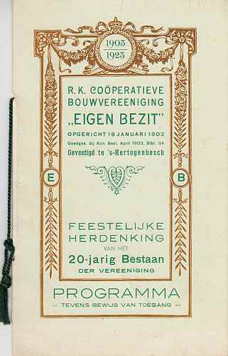 GEDENKBOEK(JE) - 1903-1923 R.K. Coperatieve Bouwvereeniging 