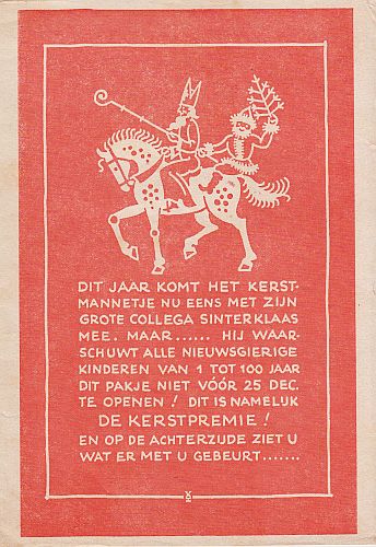 (WERELDBIBLIOTHEEK). VOSS, H.D. - Dit jaar komt het kerstmannetje nu eens met zijn grote collega Sinterklaas mee.