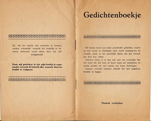 TIELEMAN, Ch.L. - Gedichtenboekje.