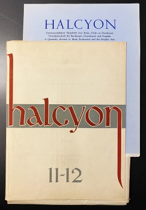 HALCYON - Halcyon. Driemaandelijksch Tijdschrift voor Boek- Druk- en Prentkunst. No. 11-12 (Autumn-Winter 1942).