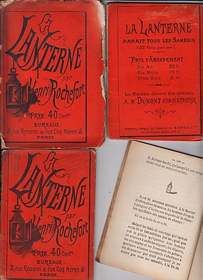 ROCHEFORT, Henri - La Lanterne. 1868. 4 livraisons.