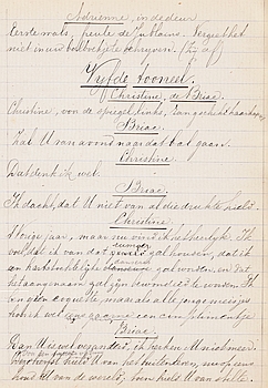 (EPEN, D.G. van). GONDINET, Edmond - Christine. Tooneelspel in vier bedrijven uit het Fransch van Edmond Gondinet door Didericus G. van Epen. (Geheel in 1890 met de hand geschreven).