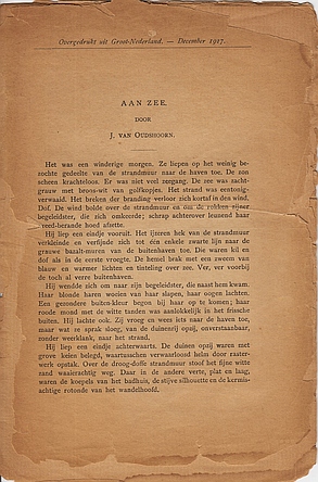 OUDSHOORN, J. van - Aan zee.