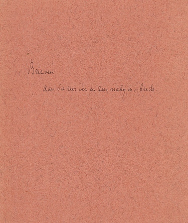 MARSMAN, H. - Brieven aan die zeer ver en zeer nabij is/ beide.