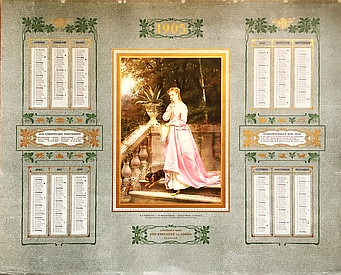 (SCHOLTEN, Hendrik Jacobus). ENSCHED - Wandkalender voor het jaar 1905, aangeboden door Joh. Ensched en Zonen.