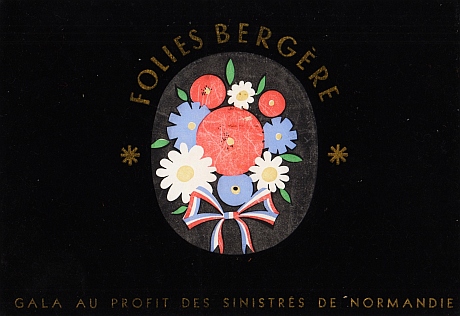 FOLIES BERGRE - NORMANDI 1944 - Gala au profit des Sinistrs de Normandie. 16 Dcembre 1944. (Programma van een benefietgala voor de Normandische slachtoffers van D-Day).