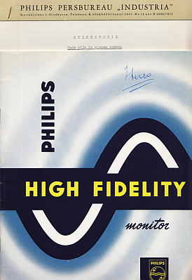 PHILIPS. (R.N. DEGENS) - Philips-dossier van een in muziek en grammofoontechniek genteresseerde journalist, ca. 1960. 