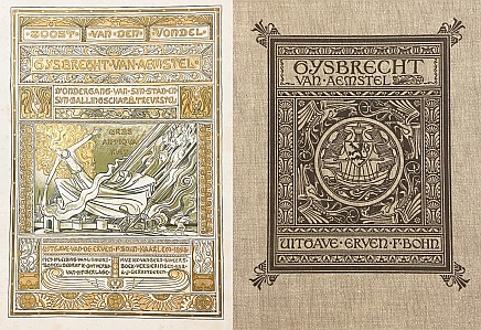 (DERKINDEREN, Antoon, BERLAGE, H.P., ZWEERS, Bernard, DIEPENBROCK, Alphons). VONDEL, Joost van den - Gysbreght van Aemstel. D'ondergang van syn stad en syn ballingschap. Treurspel. Met inleiding van L. Simons, toneeldecoratieontwerpen van H.P. Berlage, muziek van Bern. Zweers [en Alphons Diepenbrock], boekversieringen van A.J. Derkinderen.