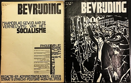 BEVRIJDING - Bevrijding. Maandblad gewijd aan de vernieuwing van het socialisme. (2 losse nummers, nr. 5 en 8 van 1934).