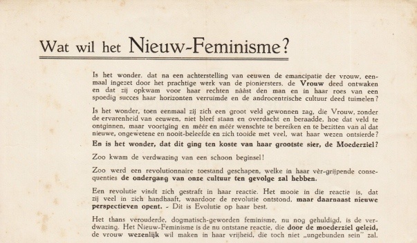 FAMKE e.a. - Wat wil het Nieuw-Feminisme?