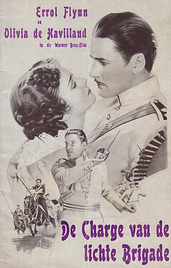 HAVILLAND, Olivia de, & Errol FLYNN - Errol Flynn en Olivia de Havilland in de Warner Bros-film De Charge van de lichte Brigade.