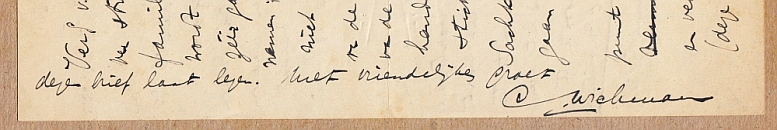 WICHMANN, Clara - Twee gesigneerde, handgeschreven brieven aan dr. A.J. Resink.
