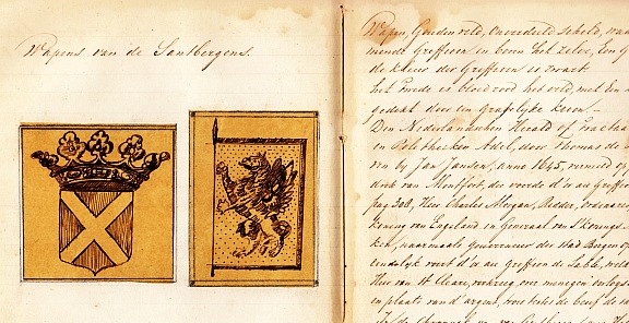 SANTBERGEN, Familie Van - Genealogische en wapenkundige aantekeningen betreffende het geslacht Van Santbergen. (Zandbergen).