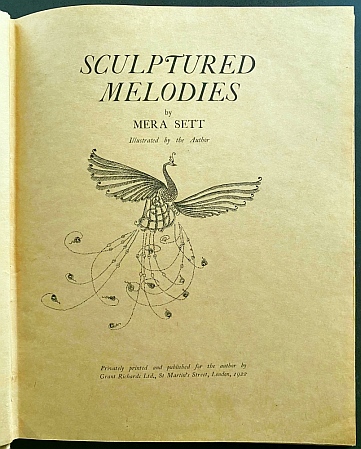SETT, Mera - Sculptured Melodies. Illustrated by the Author. (Deluxe copy, numbered and signed).