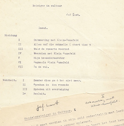 LAST, Jef - Reiziger in cultuur. (Typoscript).