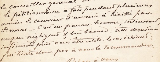 FERRON DE LA FERRONAYS, Henri-Marie-Auguste - Lettre manuscrite, autographe 'LaFerronnays',  'Mon cher collgue', date 'St. Mars Lajaille/ le 12 Fvrier 1884'.