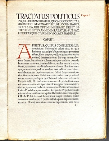 (DE HEUVELPERS). SPINOZA, Benedictus de - Tractatus Politicus.
