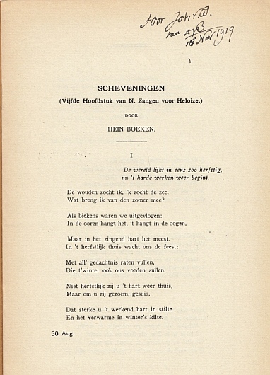 BOEKEN, Hein - Collectie van 23 overdrukken uit De Nieuwe Gids, 1914-1920.