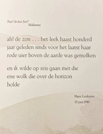 LODEIZEN, Hans - 'Ah! De zon...' (Met een gesigneerd druksel in kleuren door Christiaan Heeneman).