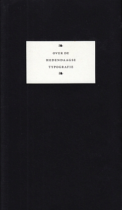 TSCHICHOLD, Jan - Over de hedendaagse typografie. Vertaald door Huib van Krimpen.