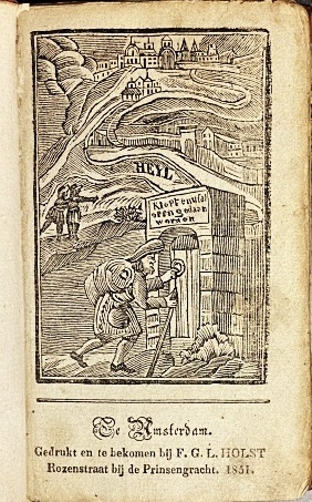 BUNYAN, John, als: Joannes BUNJAN - Eens Christens reize naar de eeuwigheid. Vertoonende onder verscheidene aardige zinnebeelden de gansche staat van een' boetvaardige en godzoekende ziele. In het Engelsch beschreven door Mr. Joannes Bunjan, Leeraar te Bedfort. En om deszelfs voortreffelijkheid in het Nederduitsch vertaald. Versierd met verscheiden Figuren en Versen.