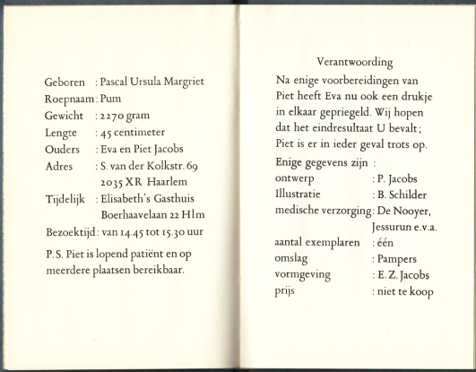 JACOBS, Piet & Eva - Druk. Drukte in druk.