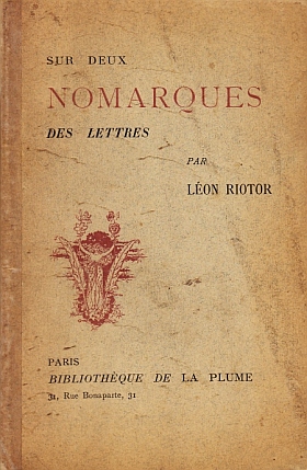 RIOTOR, Lon - Sur deux Nomarques des Lettres.