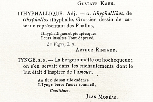 (RIMBAUD, Arthur). Jacques PLOWERT [= Paul ADAM] - Petit glossaire pour servir  l'intelligence des auteurs dcadents et symbolistes.