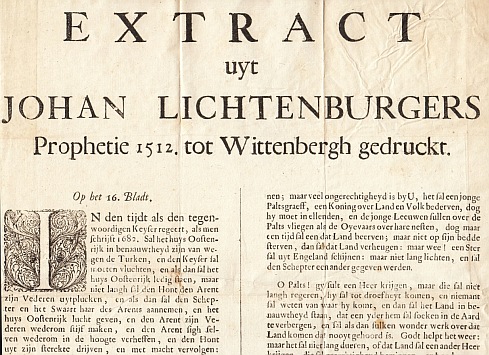 (LICHTENBERGER, Johann) - Extract uyt Johan Lichtenburgers prophetie 1512. tot Wittenbergh gedruckt.
