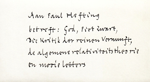 NOORDZIJ, Gerrit - Aan Paul Hefting.