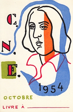 (SAND, George). Fernand LGER - Portrait in colors. 12.8 x 8.5 cm. 1954.