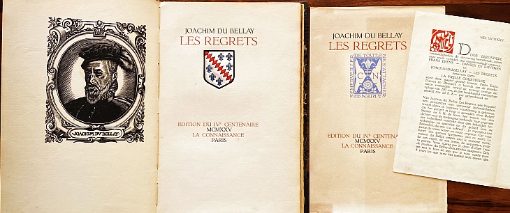 BELLAY, Joachim du - Les Regrets. (Met een houtsnede van Robert Steiner).