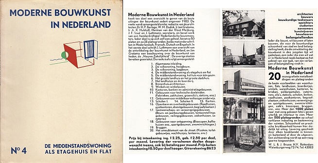 (BOUWKUNST). BERLAGE, H.P., W. DUDOK, Jan GRATAMA, J.F. STAAL, J. LUTHMANN e.a. (red.) - Moderne bouwkunst in Nederland. 12 delen van de serie van 20.