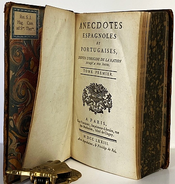 (VINCENT. ANECDOTES). BERTOUX, Guillaume - Anecdotes espagnoles et portugaises, depuis l'origine de la nation jusqu' nos jours. Tome I. Espagne jusqu' 1493.