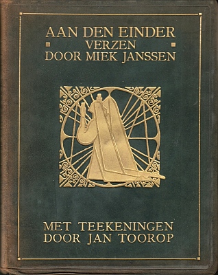 (TOOROP, Jan). JANSSEN, Miek - Aan den einder. Verzen. Met teekeningen door Jan Toorop. (Genummerd exemplaar in soepel heelleer).